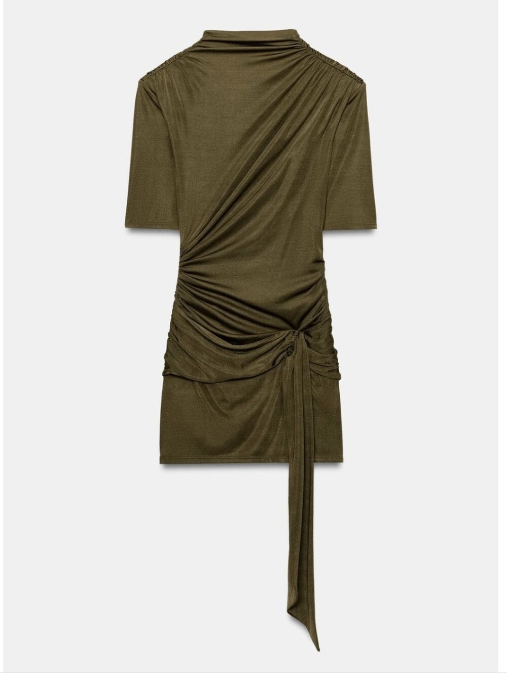 ZARA GATHERED MINI DRESS WITH SASH